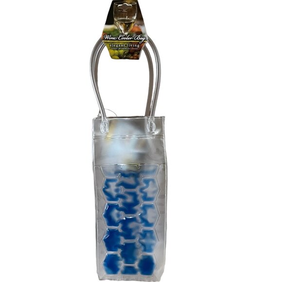 Hostess Gift /Beverage Tote /Ice Bucket To-Go /Chill Bag /Clear/Blue - NWT - Picture 8 of 10